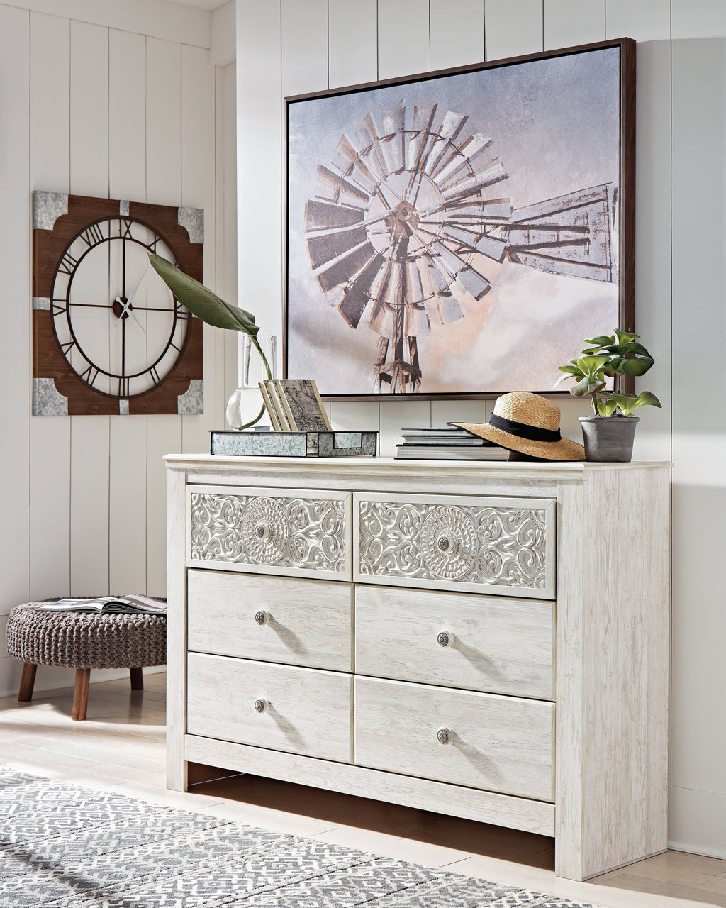 Paxberry Whitewash Dresser (40" H)