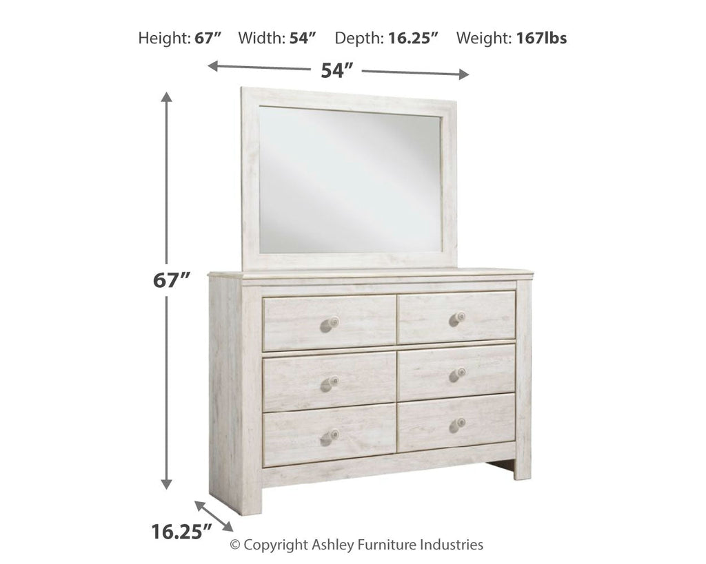 Paxberry Whitewash Full Panel Bedroom Set