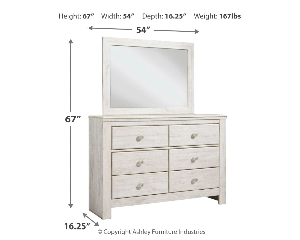 Paxberry Whitewash Full Panel Bedroom Set