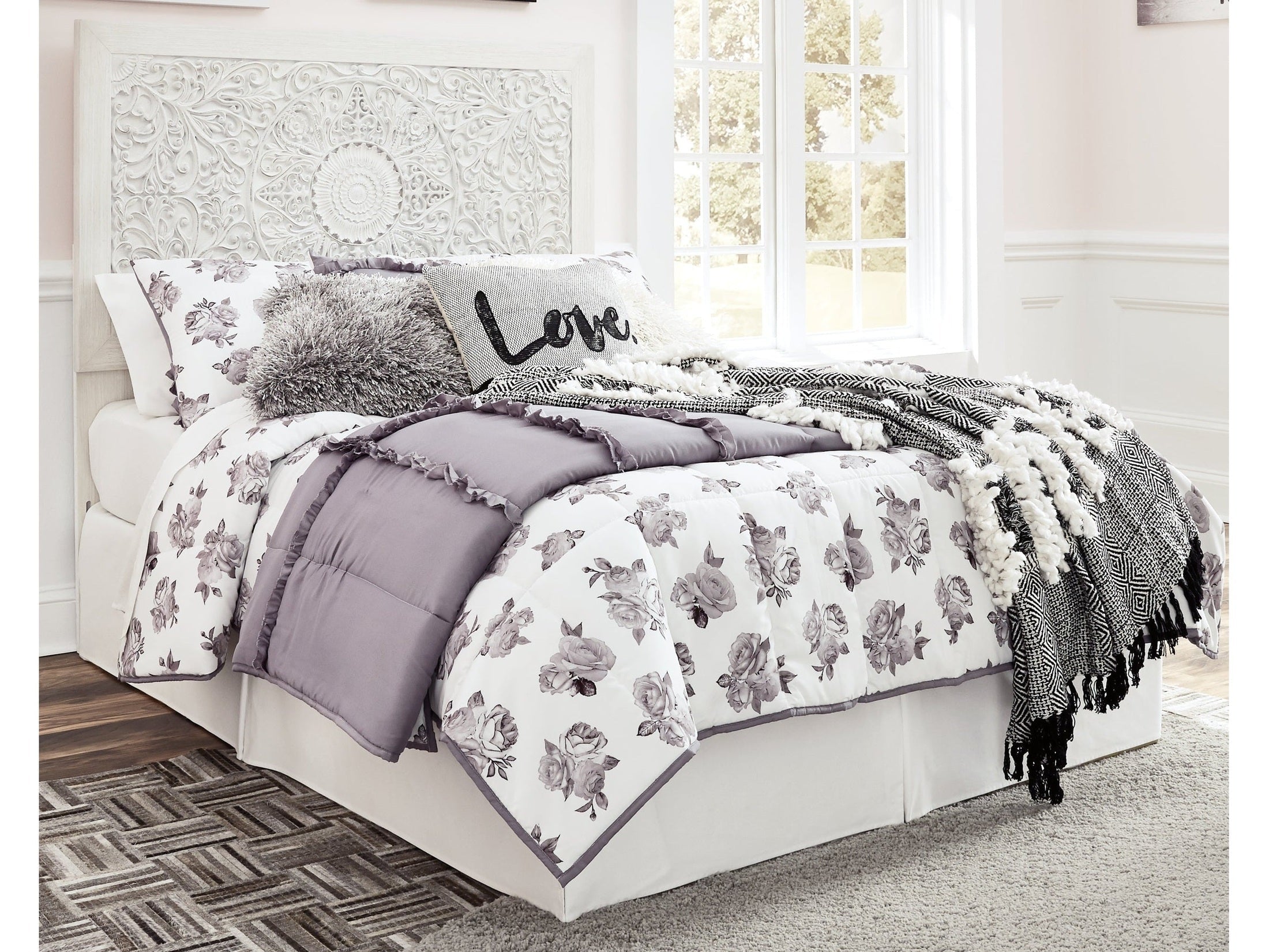 Paxberry Whitewash Full Panel Headboard