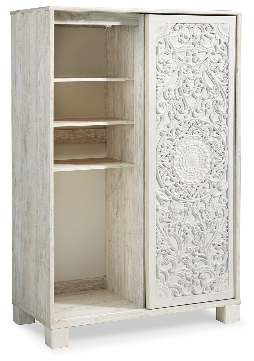Paxberry Whitewash King Panel Bed & Chest & Nightstand