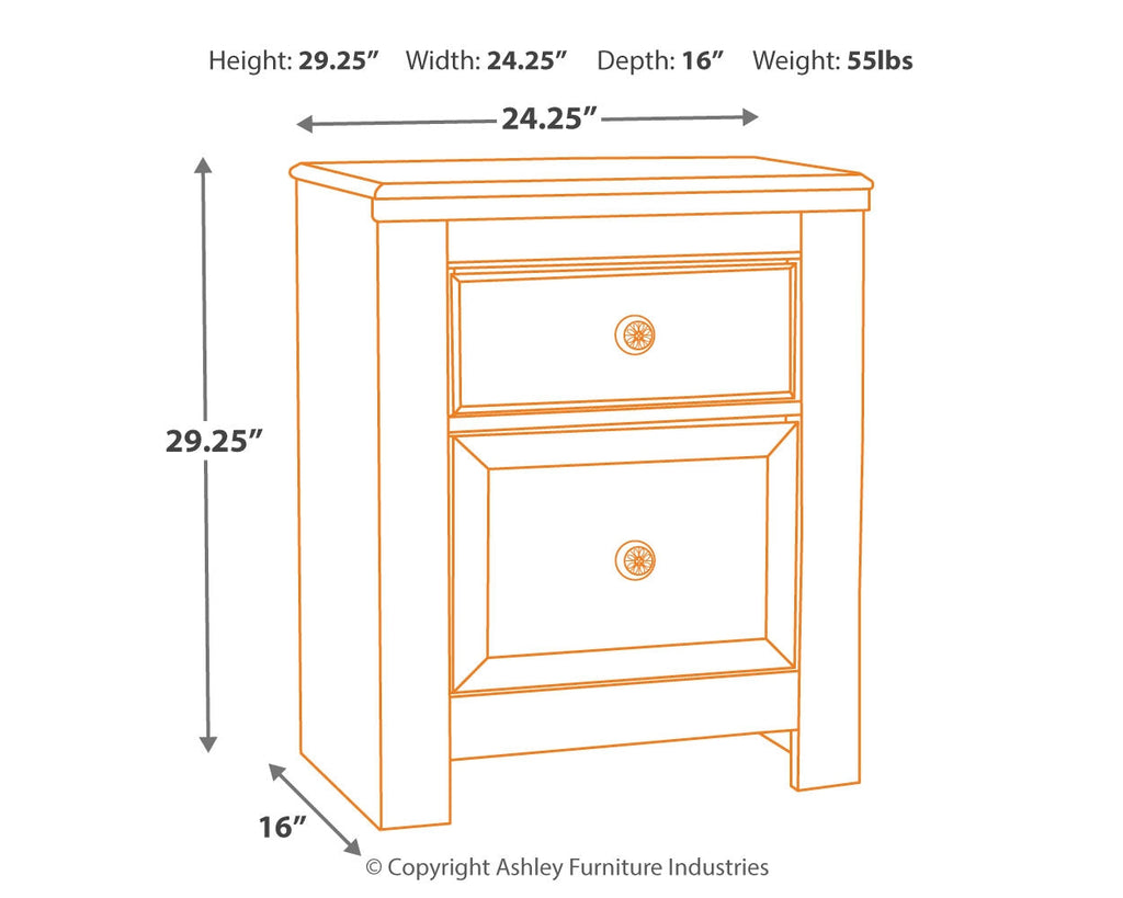 Paxberry Whitewash Nightstand (29.21" H)
