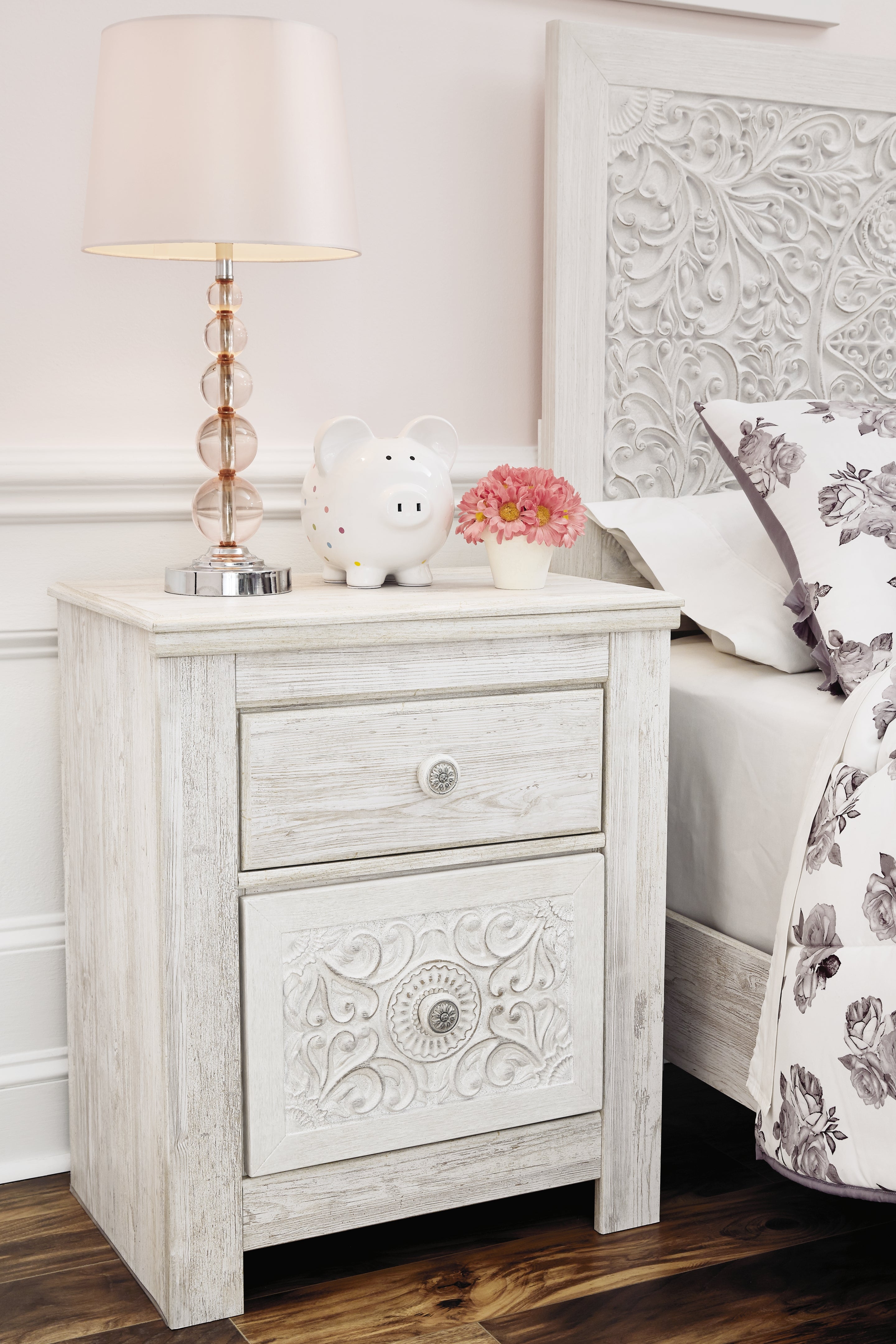Paxberry Whitewash Nightstand (29.21" H)