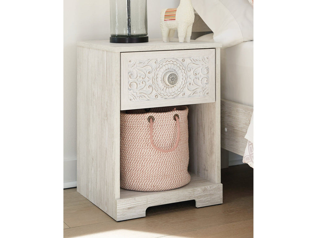 Paxberry Whitewash One Drawer Nightstand