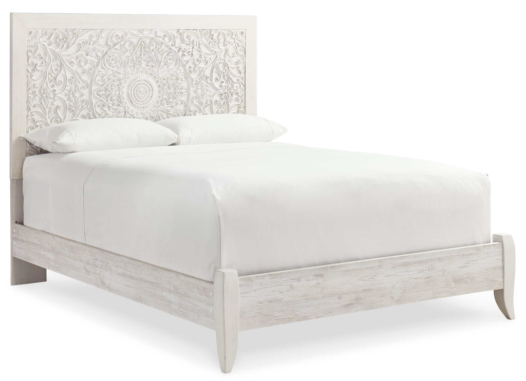 Paxberry Whitewash Queen Panel Bed
