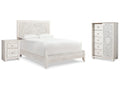 Paxberry Whitewash Queen Panel Bedroom Set with Chest and Nightstand