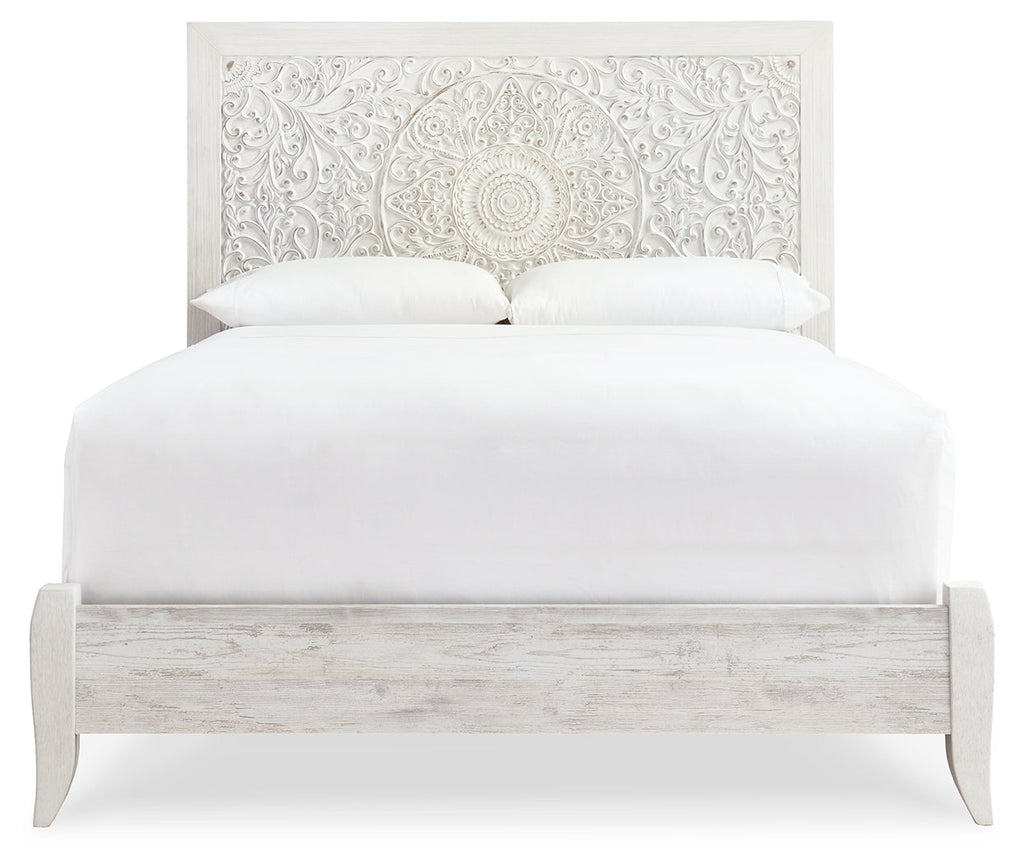 Paxberry Whitewash Queen Panel Bedroom Set