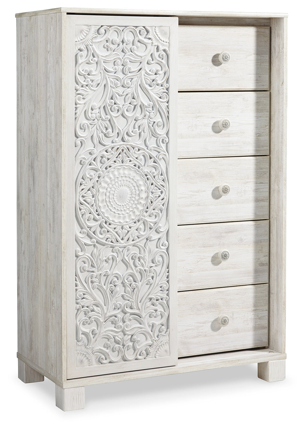 Paxberry Whitewash Queen Panel Bedroom Set