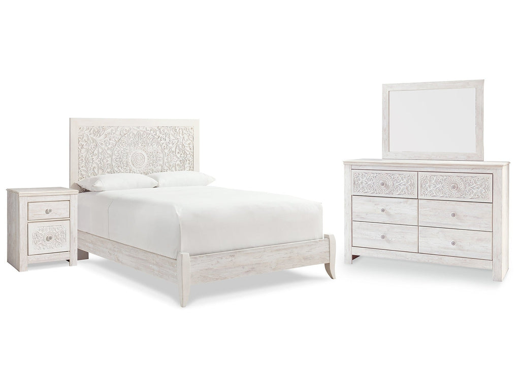 Paxberry Whitewash Queen Panel Bedroom Set