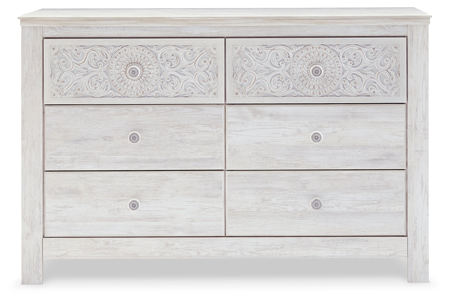 Paxberry Whitewash Queen Panel Bedroom Set with Dresser and Chest