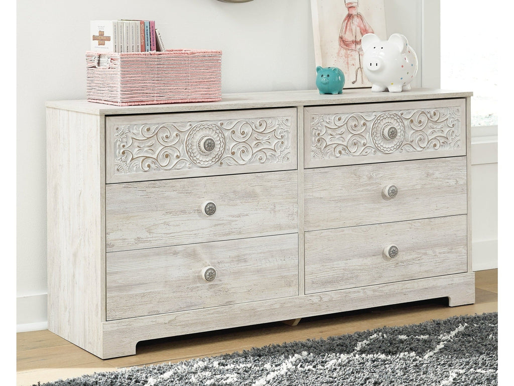 Paxberry Whitewash Six Drawer Dresser