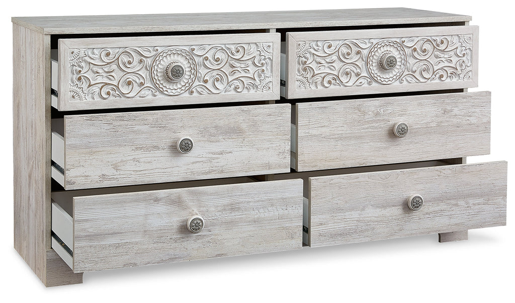 Paxberry Whitewash Six Drawer Dresser