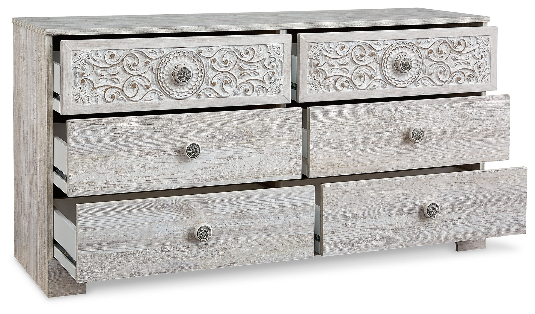 Paxberry Whitewash Six Drawer Dresser