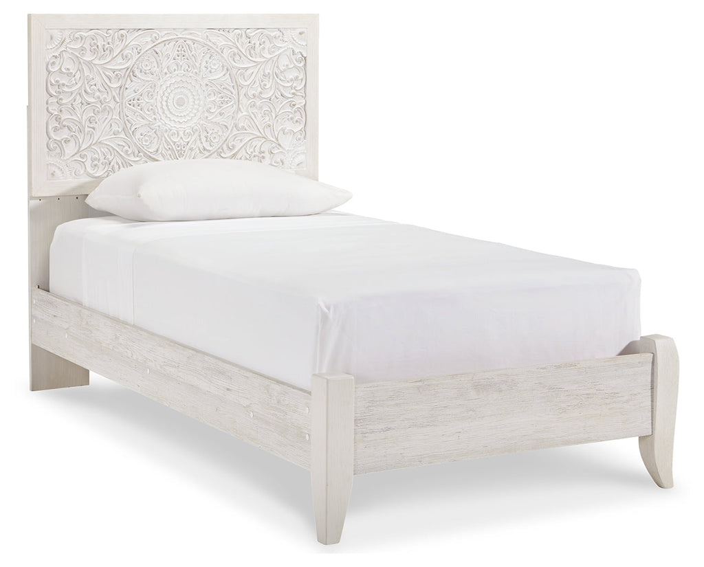 Paxberry Whitewash Twin Panel Bed