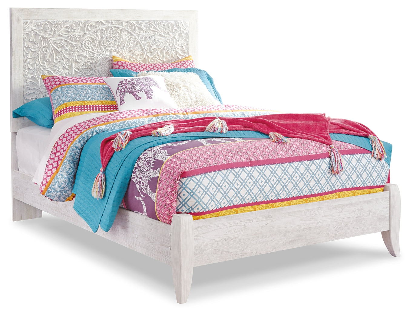 Paxberry Whitewash Twin Panel Bed