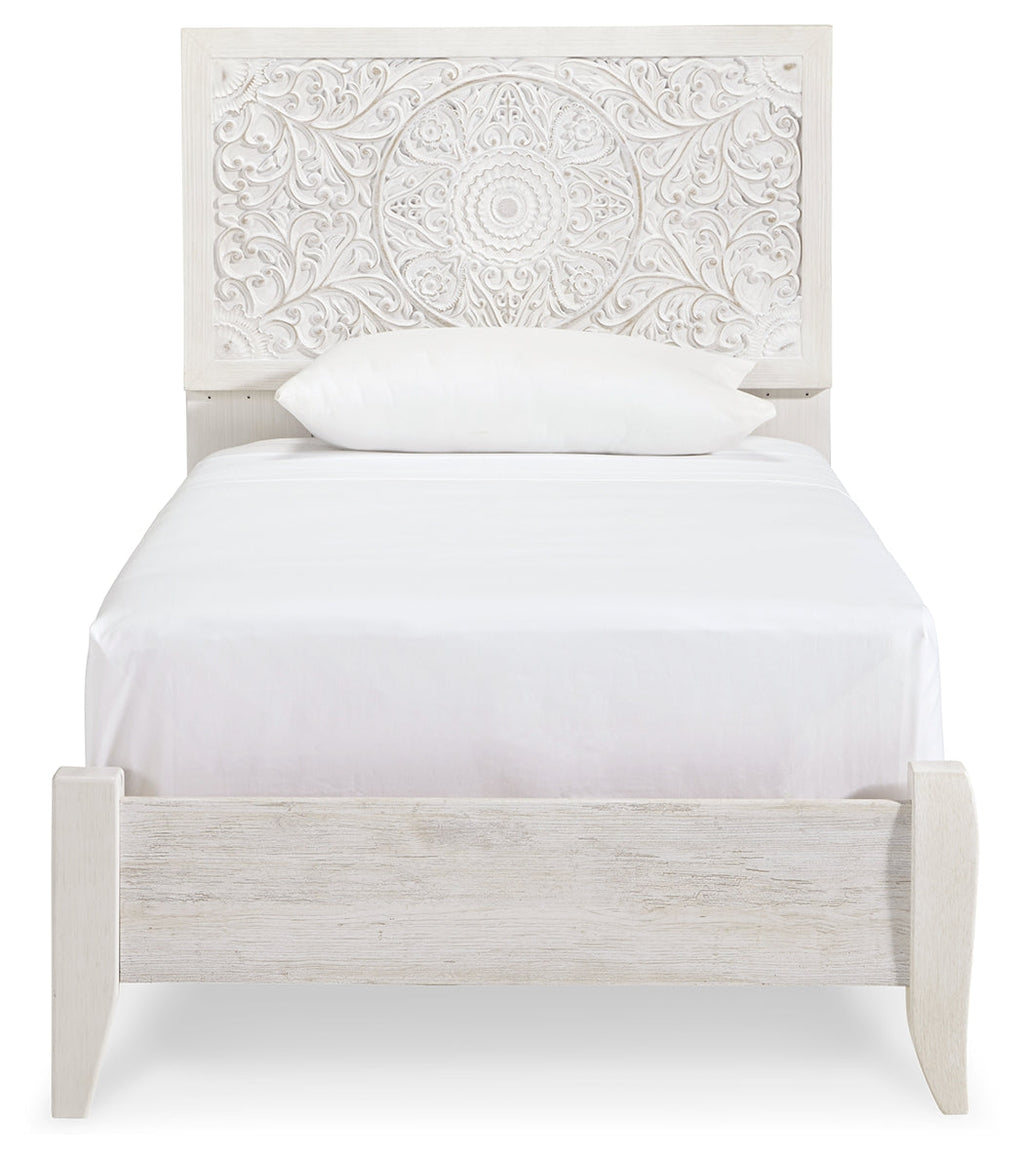 Paxberry Whitewash Twin Panel Bed