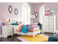 Paxberry Whitewash Twin Panel Bedroom Set with Chest and Nightstand