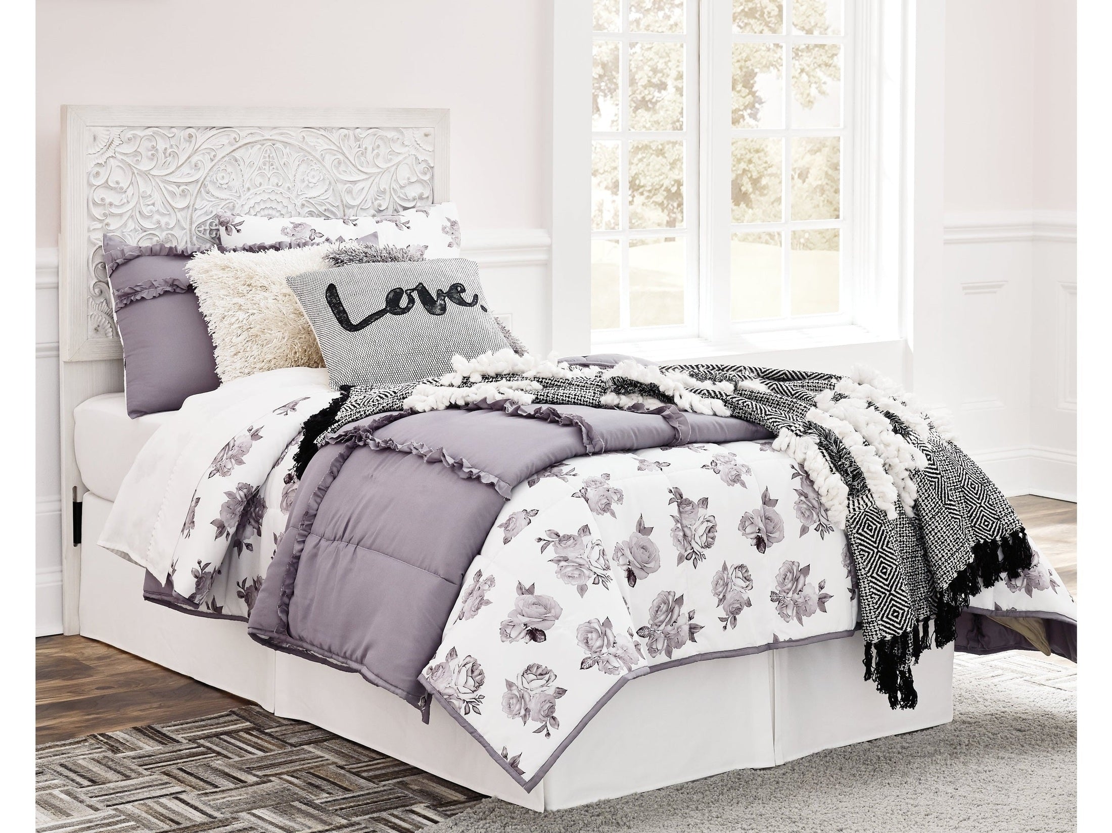 Paxberry Whitewash Twin Panel Headboard