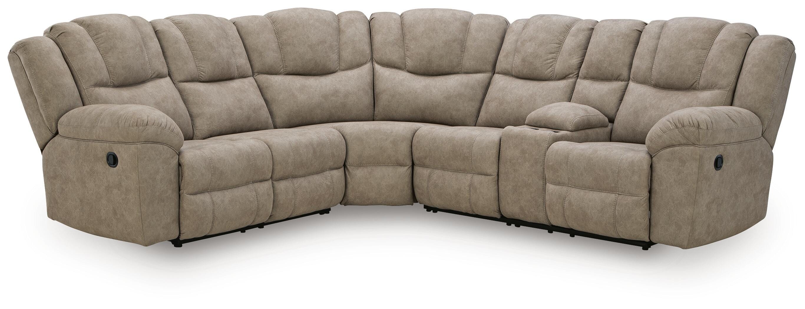 Pearce-Pike Birch 3-Piece Reclining Sectional w/ Console