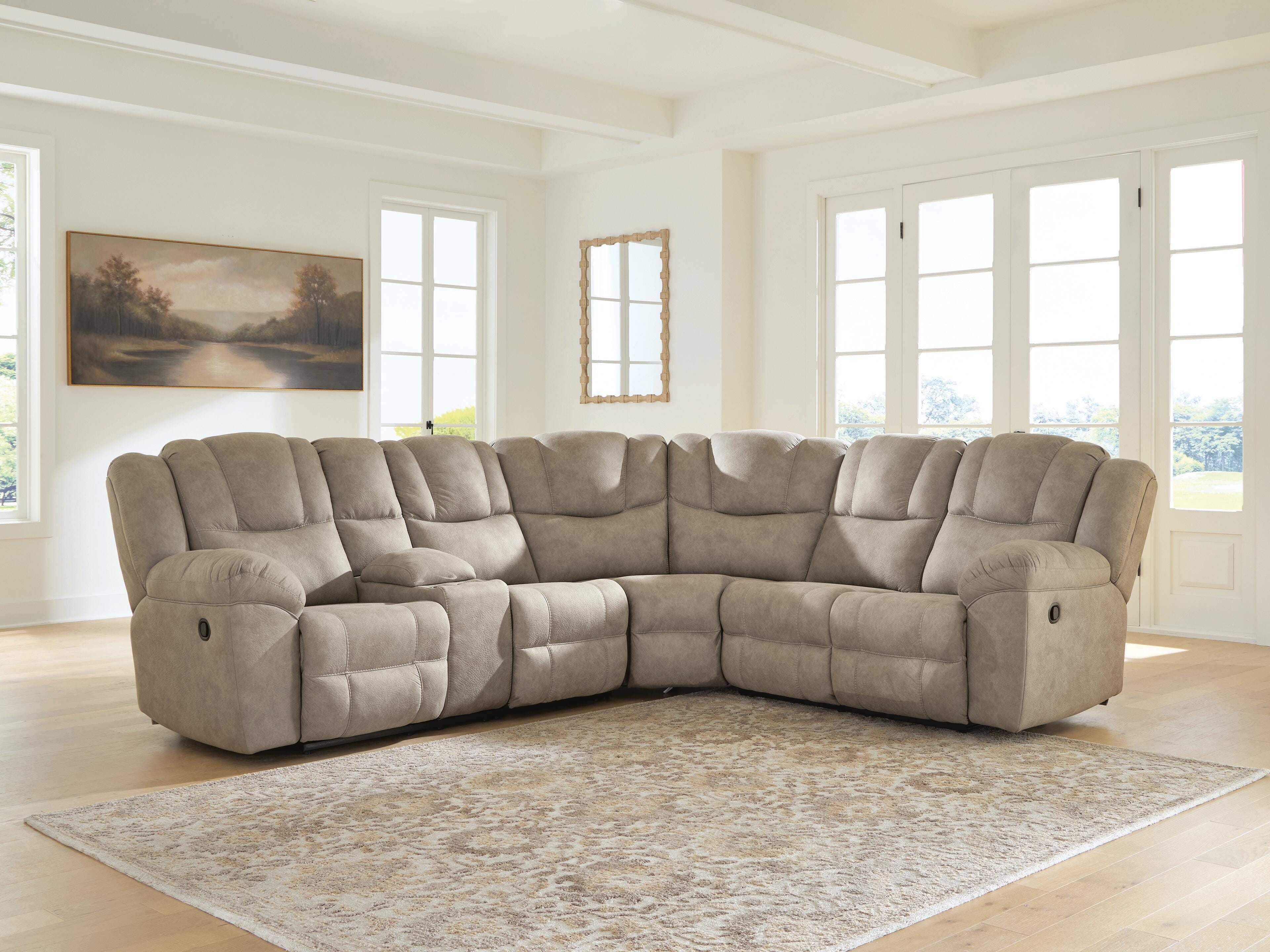 Pearce-Pike Birch 3-Piece Reclining Sectional with Console