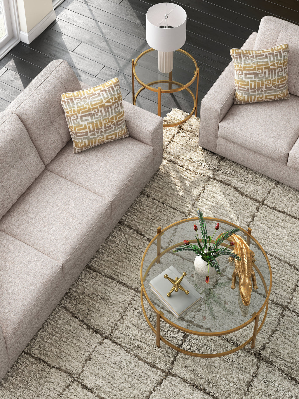 Pearlox Gold Occasional Table Set (Set of 3)
