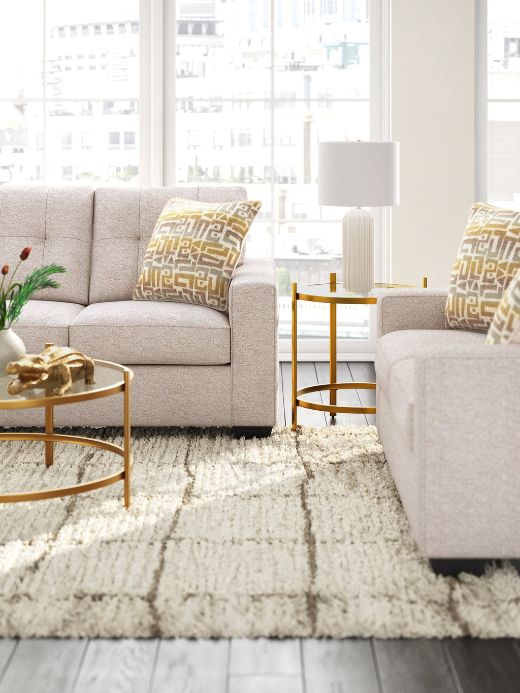 Pearlox Gold Occasional Table Set (Set of 3)