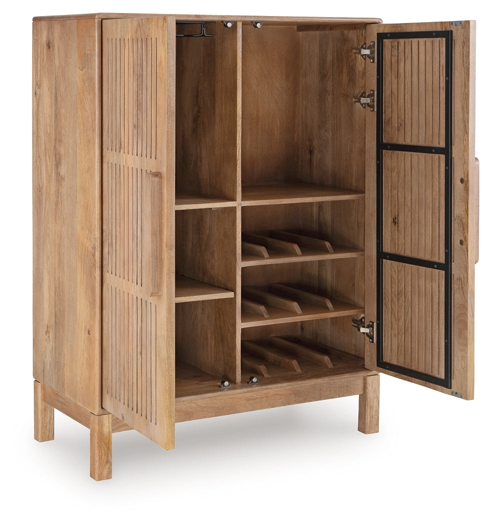 Pellamour Natural Brown Bar Cabinet
