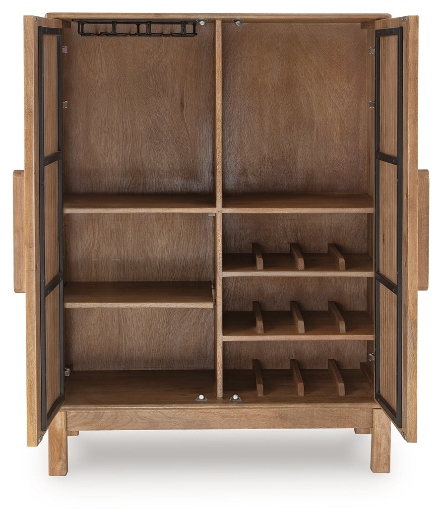 Pellamour Natural Brown Bar Cabinet