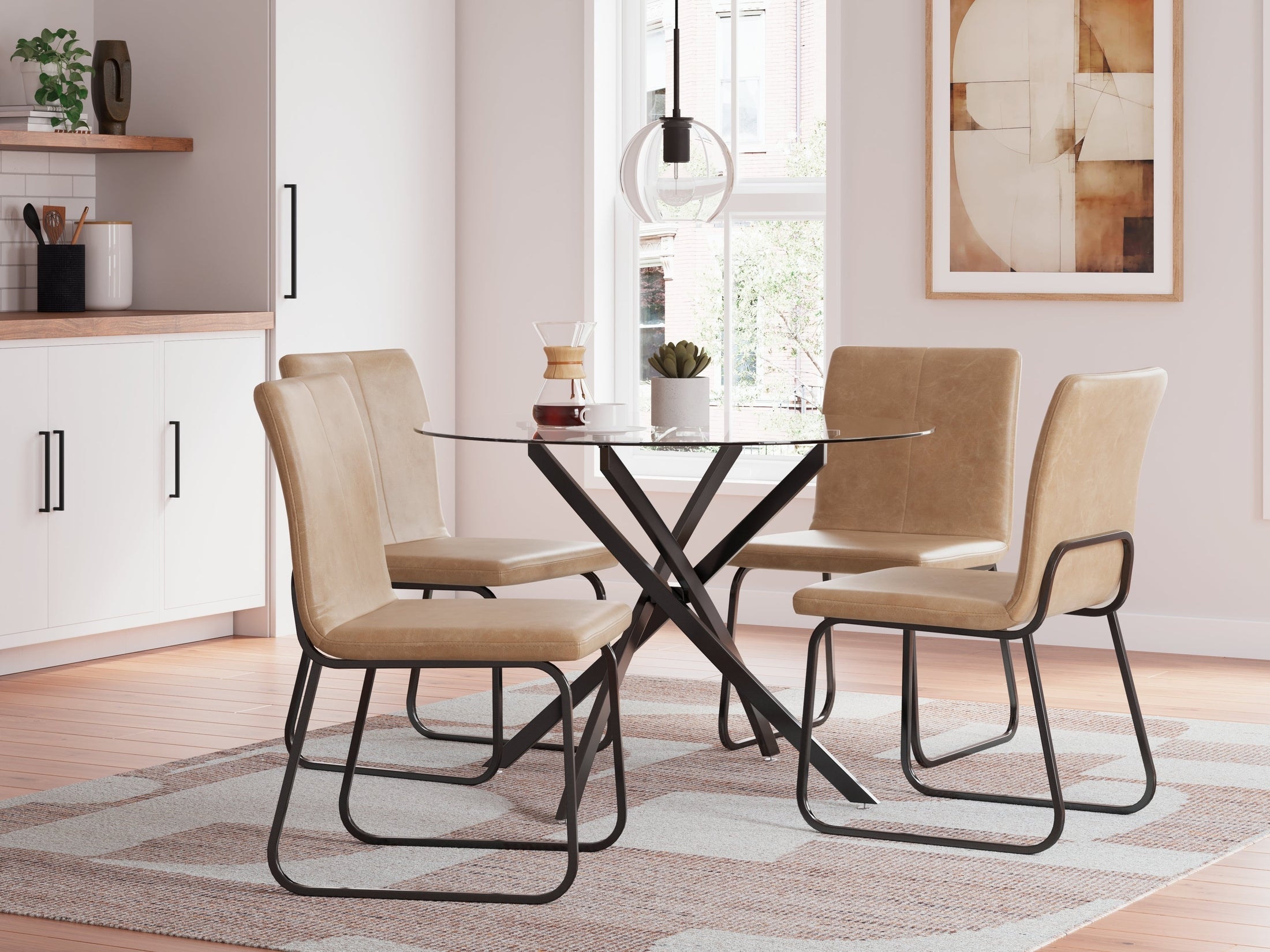 Pharwynn Multi Dining Table w/4 Chairs