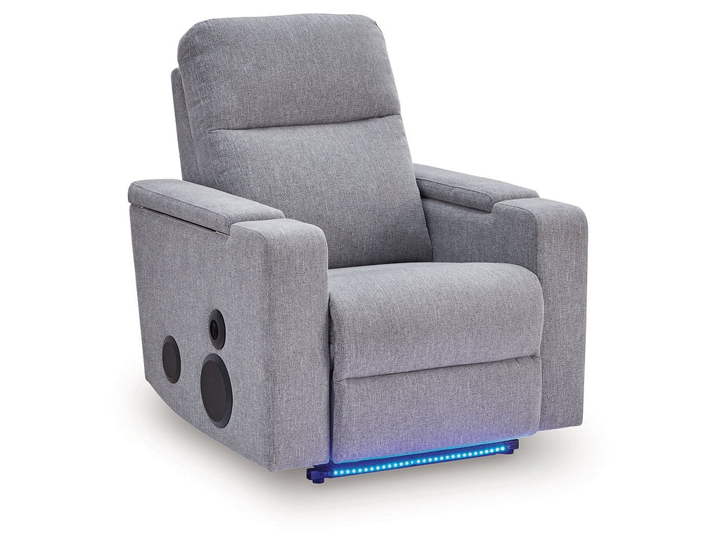 Pineland Pewter Glider PWR REC w/Audio System
