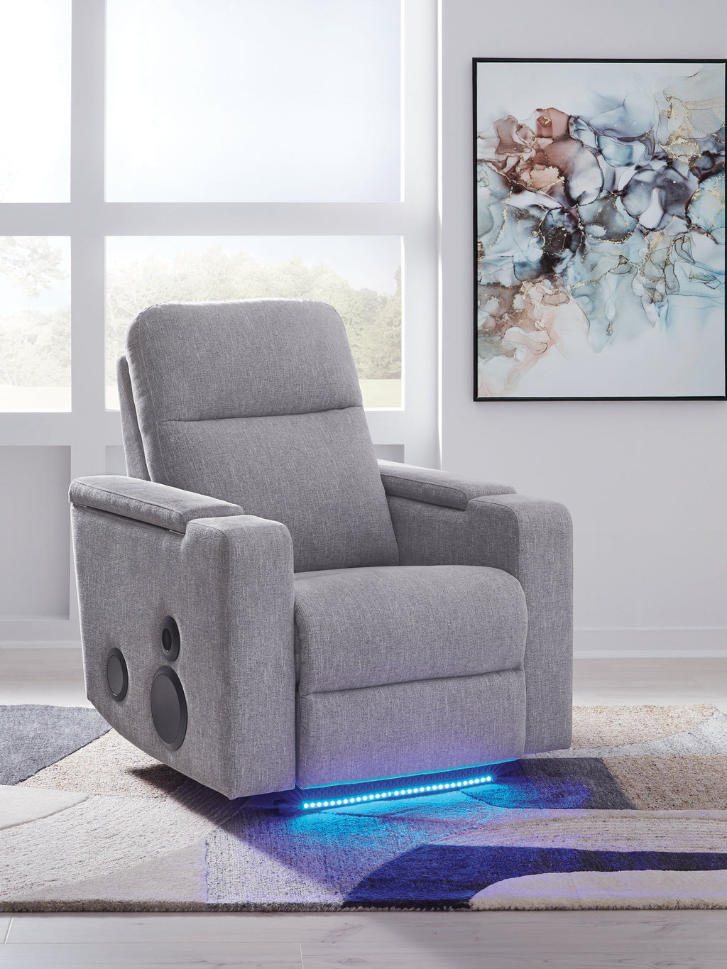 Pineland Pewter Glider PWR REC w/Audio System