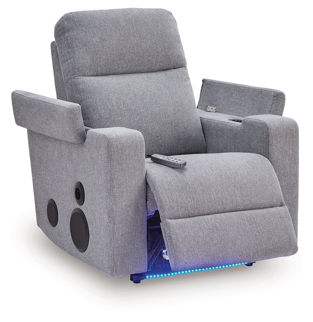 Pineland Pewter Glider PWR REC w/Audio System