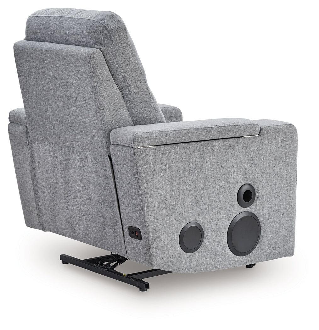 Pineland Pewter Glider PWR REC w/Audio System