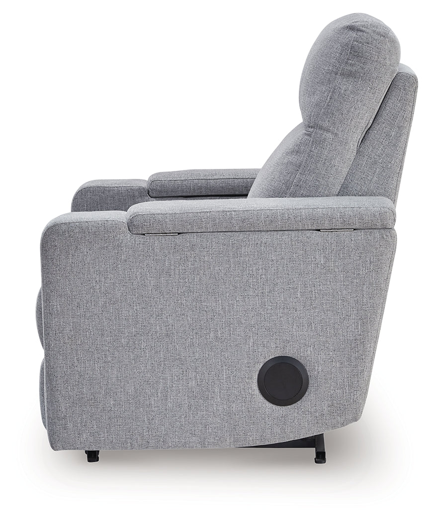 Pineland Pewter Glider PWR REC w/Audio System