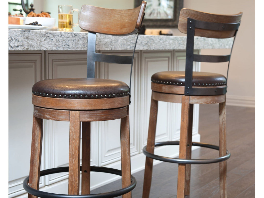 Pinnadel Grayish Brown Bar Height Bar Stool (Set of 2)