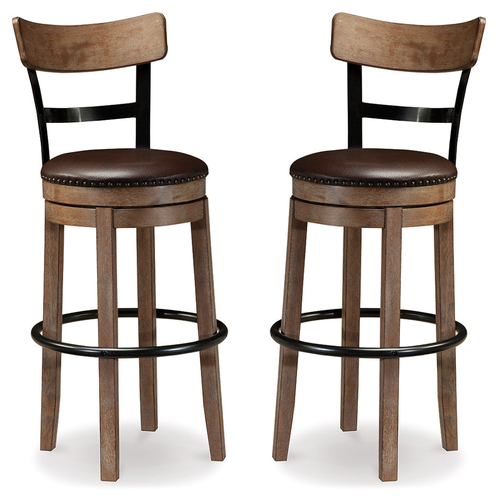Pinnadel Grayish Brown Bar Height Bar Stool (Set of 2)