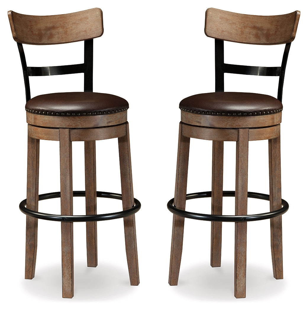 Pinnadel Grayish Brown Bar Height Bar Stool (Set of 2)