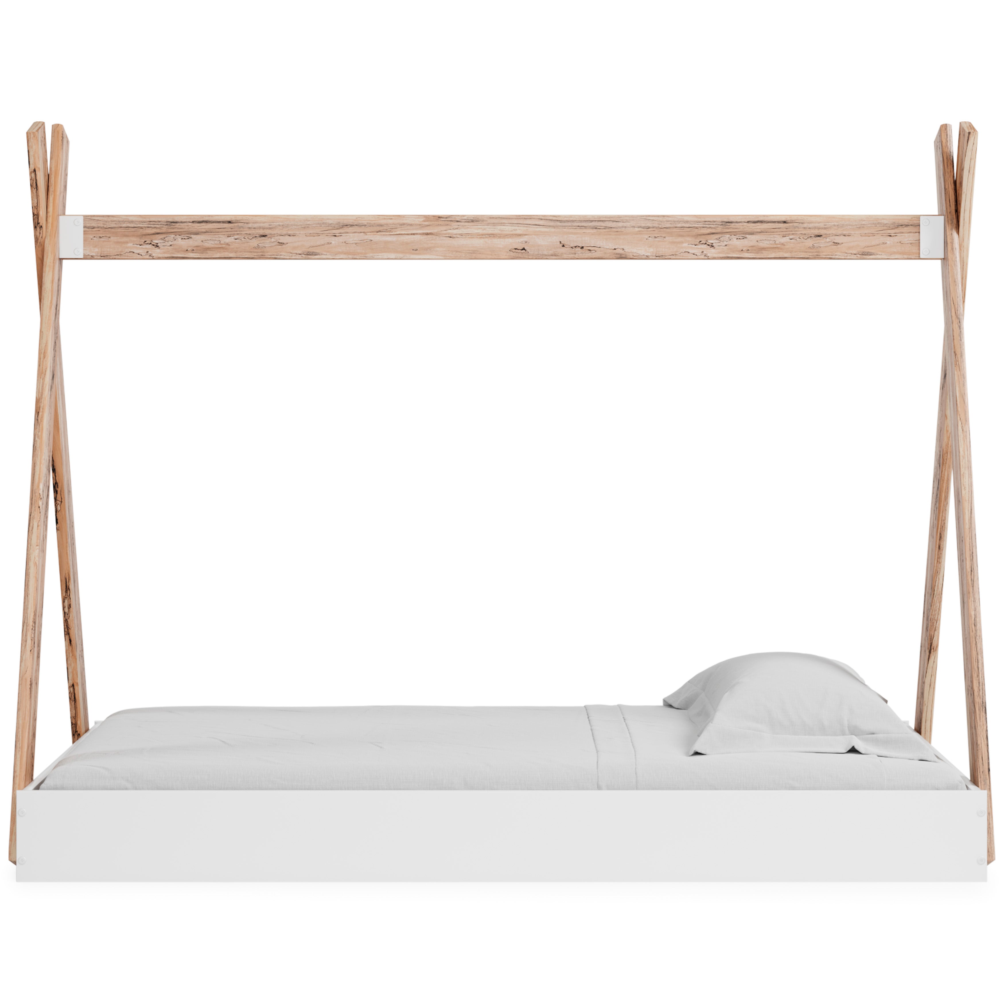 Piperton Two-tone Brown/White Tent Complete Twin Bed in Box