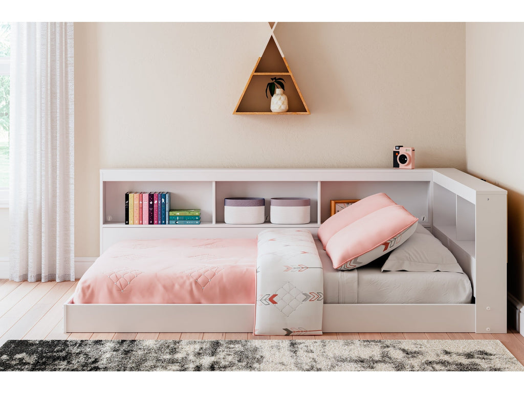 Piperton White Full Bookcase Storage Youth Bed