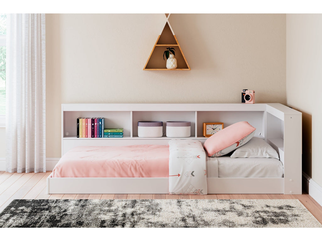 Piperton White Twin Bookcase Storage Youth Bed