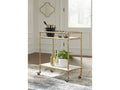 Plattfield Antique Gold Finish Bar Cart
