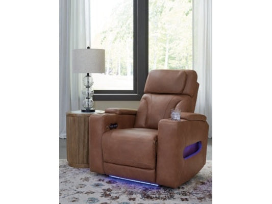 Point Clear Caramel Dual Power Recliner