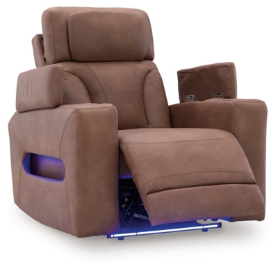 Point Clear Caramel Dual Power Recliner
