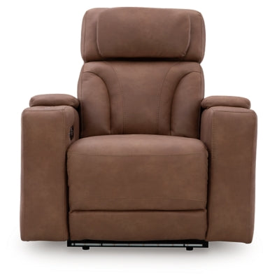 Point Clear Caramel Dual Power Recliner
