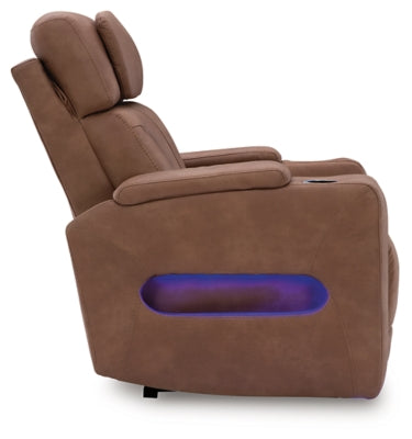Point Clear Caramel Dual Power Recliner