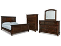 Porter Rustic California King Panel Bed & Dresser & Mirror & Chest, Brown