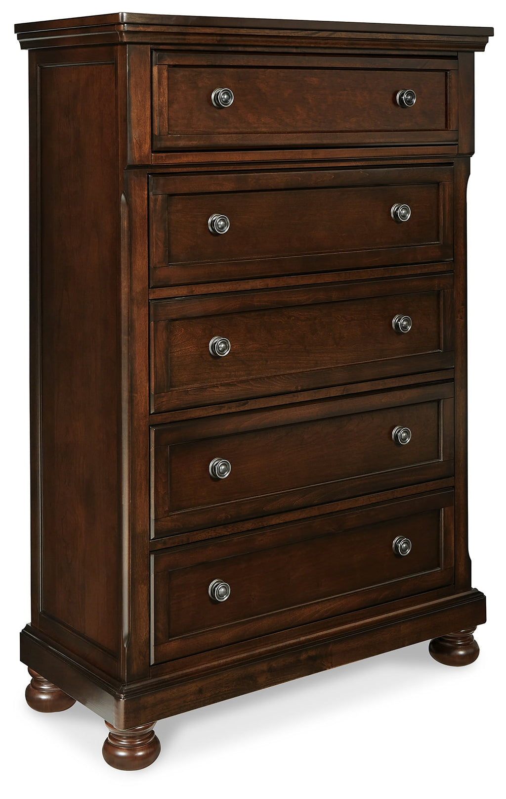 Porter Rustic California King Panel Bed & Dresser & Mirror & Chest, Brown