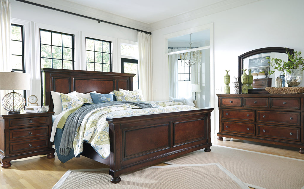 Porter Rustic Brown California King Panel Bed