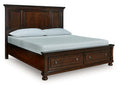 Porter Rustic Brown California King Panel Storage Bed
