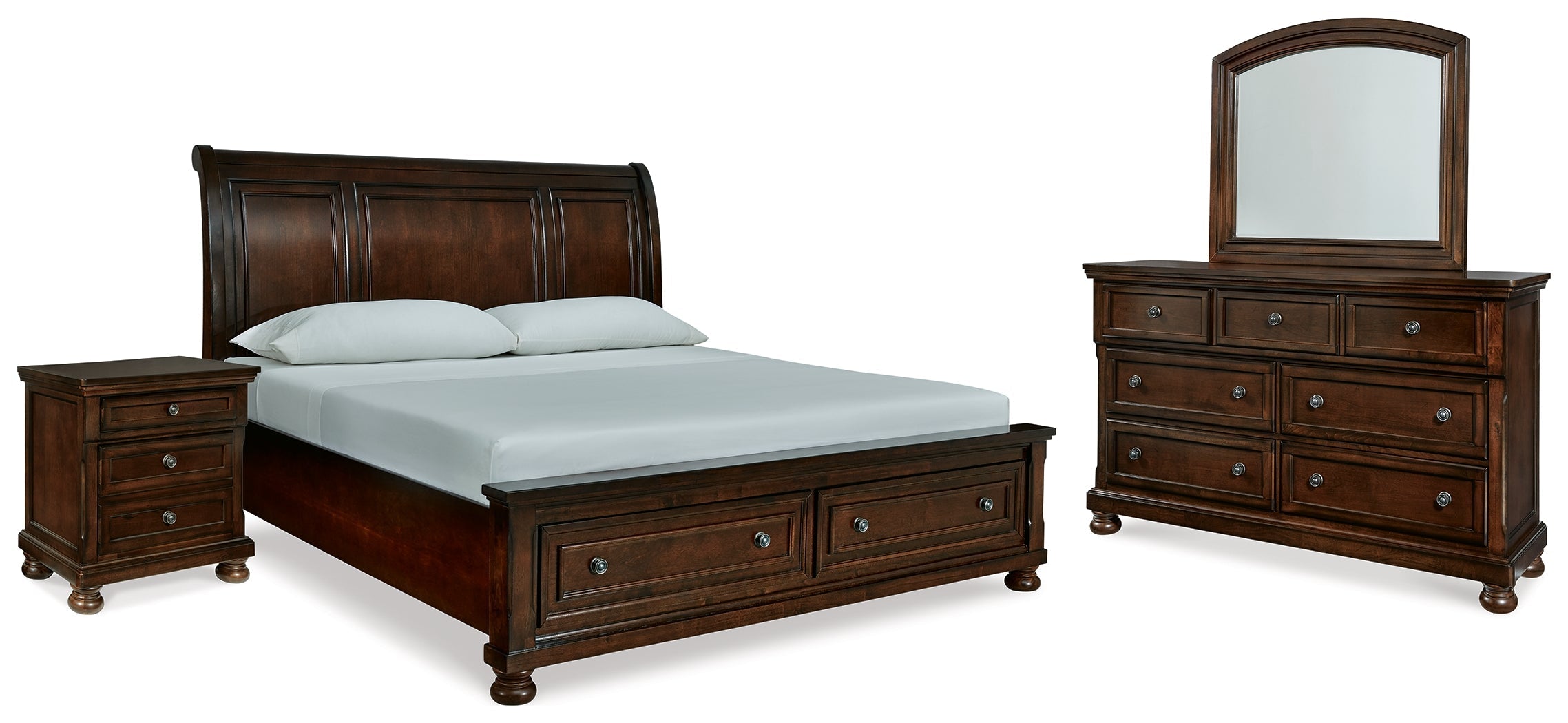 Porter Rustic California King Sleigh Bedroom Set, Brown